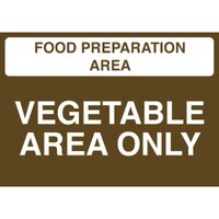 148 x 210mm Food Preparation Area - Vegetable Area Only - Self Adhesive