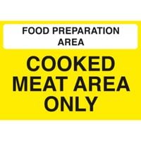 148 x 210mm Food Preparation Area - Cooked Meat Area Only - Self Adhesive