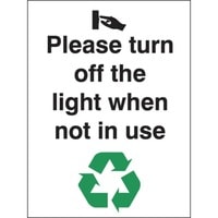 100 x 75mm Please Turn Off The Lights When Not in Use Rigid