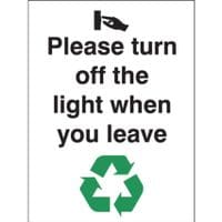 100 x 75mm Please Turn Off The Lights When You Leave Rigid