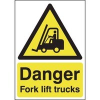420 x 297mm Danger Forklift Trucks - Rigid