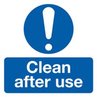 50 x 50mm Clean After Use Labels