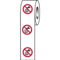 Roll of 250 - 40mm DIA Do Not Drink Symbol