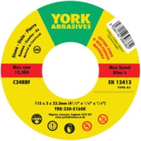 115 X 3 X 22MM C24 R-BF Reinforced Silicon Carbide Stone Cutting Disc, Flat Type 41