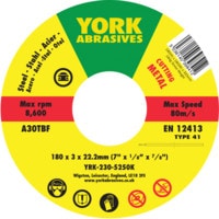 180X3X22MM A30-T BF Type 41 Reinforced Cutting Disc