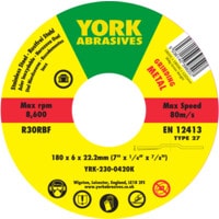 180X6X22.23 R30RBF DPC Inox Grinding Disc, Type 27
