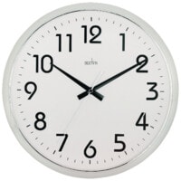 21287 Orion Wall Clock Silent Chrome/White