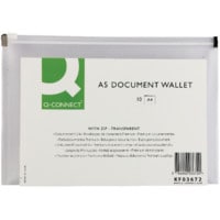 KF03672 DOC WALLET ZIP A5 TRANSPARENT (PK-10)