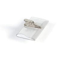 Name Badge with Crocodile Clip Badge 40x75mm Transparent, Pack of 25