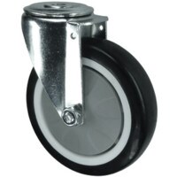 Swivel Bolt Hole 125mm Polyurethane Tyre