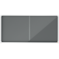 Premium Plus Felt Lockable Notice Board 27XA4 Grey