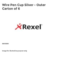 Wire Pen Cup Silver - Outer Carton of 6