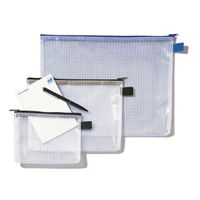 Mesh Bag with Black ZIP and Large A4 Capacity Clear - Outer Carton of 10