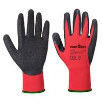 Flex Grip Latex Glove, Red/Black, Extra Large, Regular