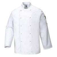 Chef's Suffolk Studded Jacket Long Sleeve, White, Large, Regular