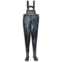 Steel PVC Chest Wader S5 FO, Black, 48, Regular