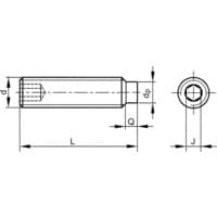 M8X40 Socket Set Screw - Dog Point (GR-45H) (14.9)