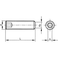 M6X30 Socket Set Screw Flat Point BZP (GR-45H) (14.9)