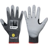 Cut Resistant Gloves, Cut F, PU Coated, Black/Grey, Size 10