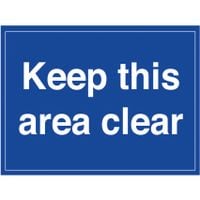 300 x 400mm Keep This Area Clear - Self Adhesive