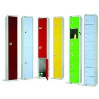 5 Compartment Locker - Red - 1800 x 500 x 500mm