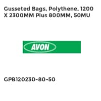 Gusseted Bags, Polythene, 1200 x 2300mm Plus 800mm, 50MU