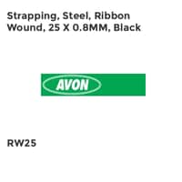 Strapping, Steel, Ribbon Wound, 25 x 0.8mm, Black