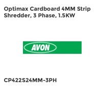 Optimax Cardboard 4MM Strip Shredder, 3 Phase, 1.5KW