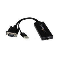 VGA to HDMI Adapter with USB Audio & Power Portable VGA to HDMI Converter 1080p