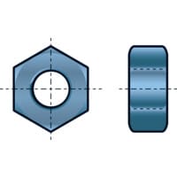 3/4 UNC Steel Hex Full Nut BZP