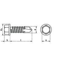 6.3X45MM Hex Washer Head Self-drilling Screws BZP
