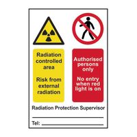 Radiation Controlled Area Authorised Persons Only - PVC (200 x 300mm)