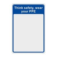 Safety Mirror Think Safety, Wear Your PPS - MIR (200 x 300mm)