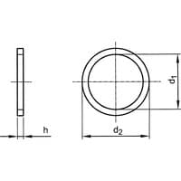 10X14X1.5MM Copper Sealing Ring Annealed DIN 7603A