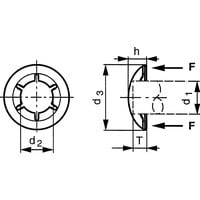 8MM Push On Shaft Fixing Washer (With Cap) - St/Steel