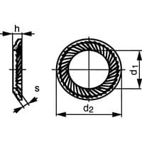 M8 Type-VS Serrated Safety Washer - Spring Steel