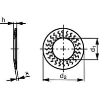 M6 SK Type-M Locking Disc Spring Washer - Steel - Zinc Flake