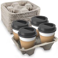 Disposables Moulded Pulp 4 Cup Carrier x 180s {Biodegradable & Recyclable}