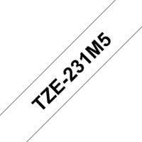 P-touch Paper 12MM Black on White TZE231 5 Pack
