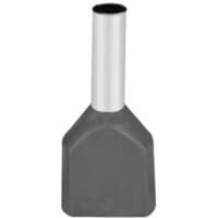 Twin Nylon Bootlace Ferrule Grey 2 x 0.75 (Pin L 8.0)