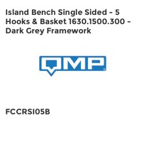 Island Bench Single Sided - 5 Hooks & Basket 1630.1500.300 - Dark Grey Framework