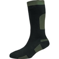XL, Thick Mid Length, Black & Olive Waterproof Socks