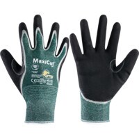Cut Resistant Gloves, NBR Coated, Green/Black, Size 9