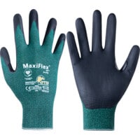 Cut Resistant Gloves, NBR Coated, Black/Green, Size 10