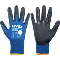 Mechanical Hazard Gloves, Polymer Foam Coated, Blue/Black, Size 7