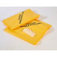 Yellow Heavy Duty Waste Disposal Bag & Ties, Pack of 100