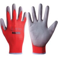 Seamless Nylon PU Palm COATEDCUT-1 Gloves Grey/Red (S-7)