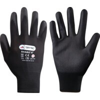 PU Coated Gloves, Mechanical Hazard, Black, Size 10