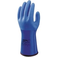 Chemical Resistant Gloves, PVC, Blue, Size 10