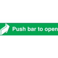 Fire Exit Push Bar to Open Vinyl Sign - 600 x 75mm